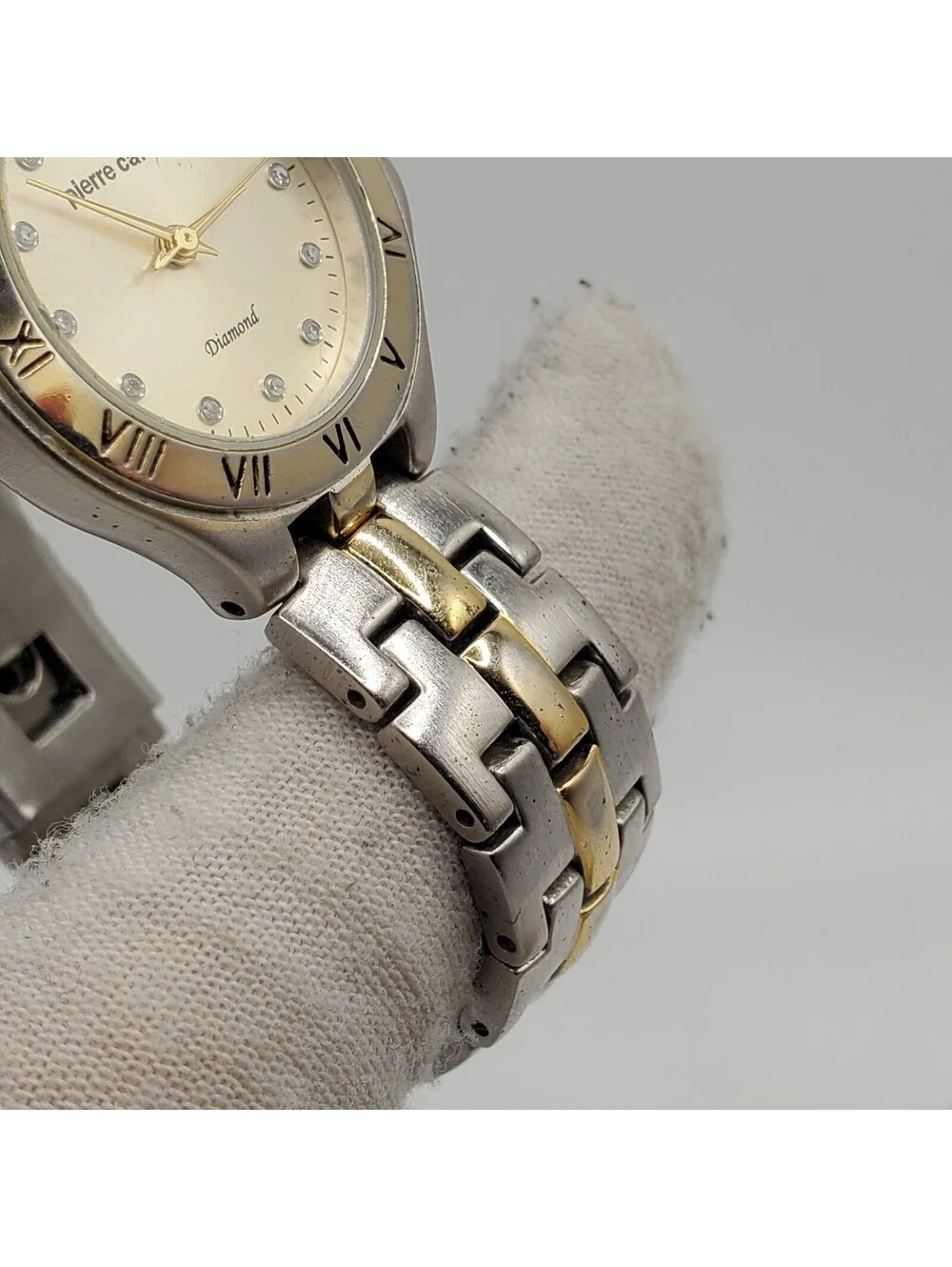 Pierre Cardin Diamond Watch Women 28mm Two-Tone New Battery